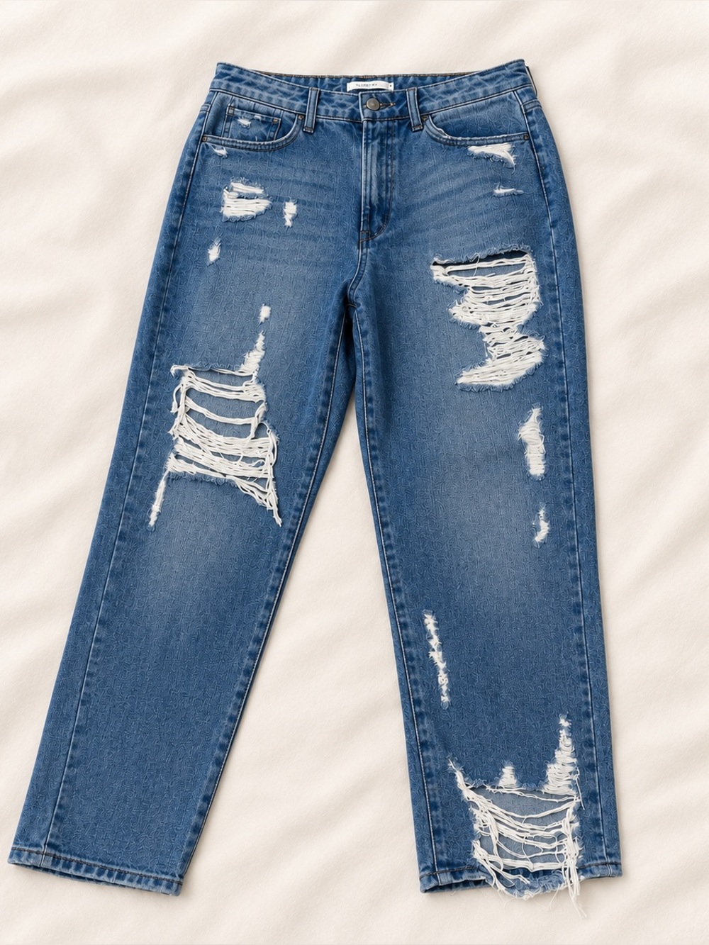 Flying Monkey Distressed Medium Blue Boyfriend Jeans Size 30 NWT